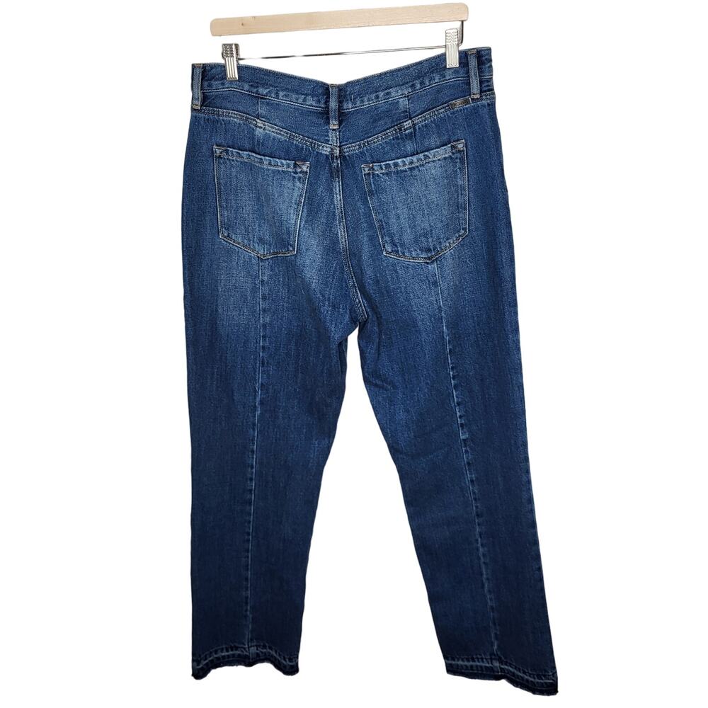 Kancan Medora High Rise 90s Slit Raw Hem Straight Leg Jeans Medium Wash 13 30 - Picture 4 of 13